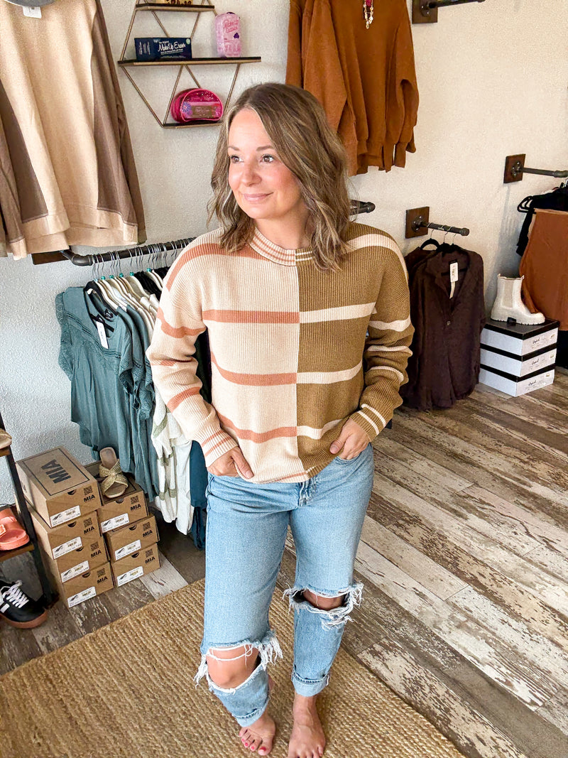 Mercy Striped Colorblock Sweater