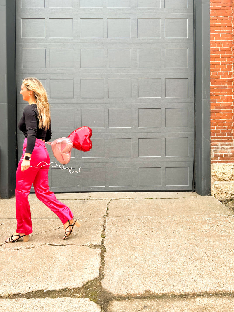 Tilly Hot Pink Satin Pants