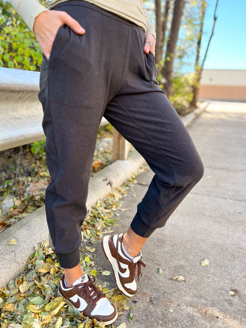 rae mode brushed joggers with pockets black