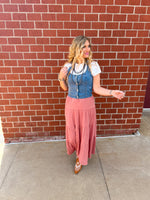 Lainey Button Down Stretch Halter Top