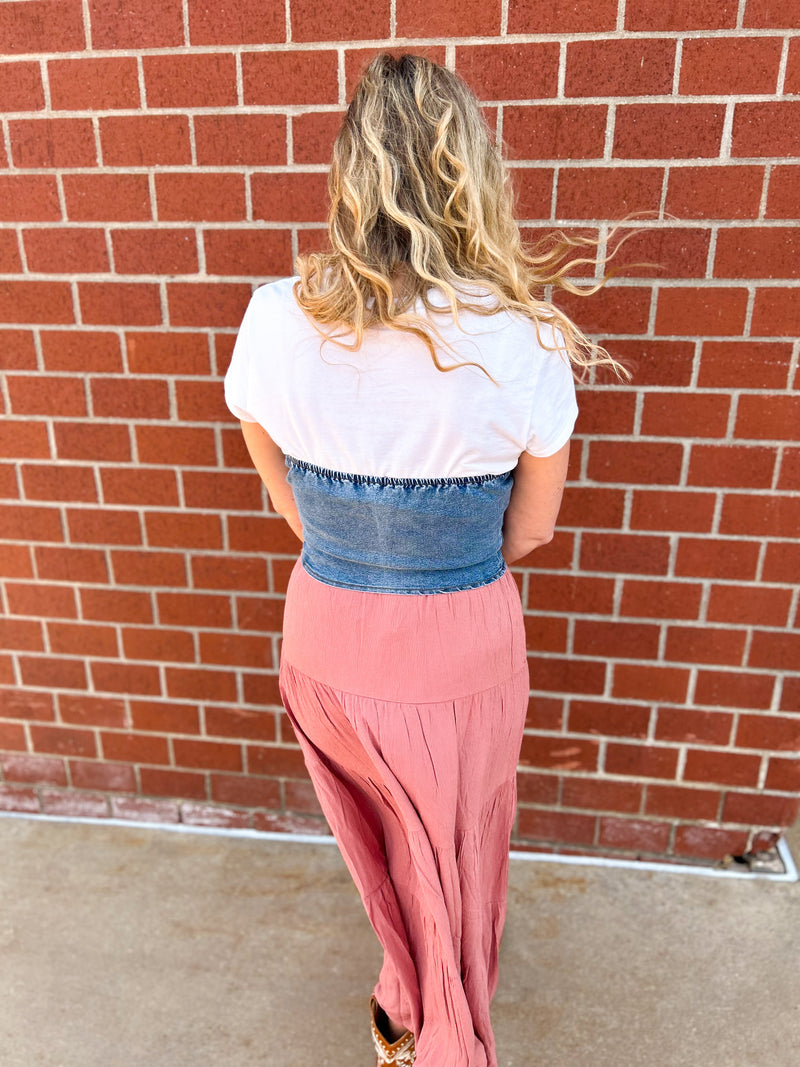 Lainey Button Down Stretch Halter Top