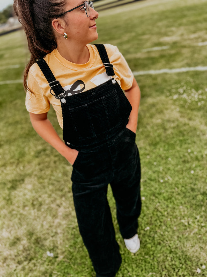 Black Corduroy Overalls