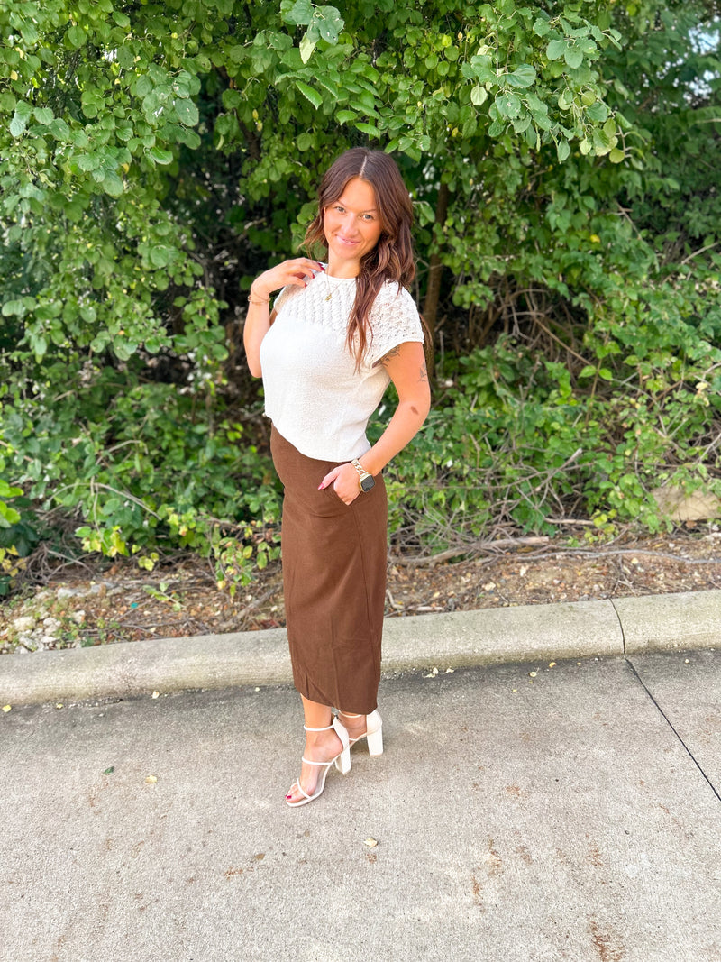 Cybil Brushed Textured Skirt