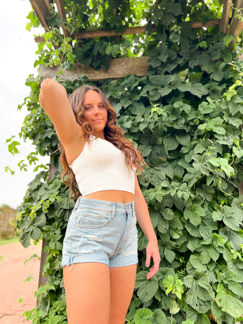 reversible cropped tank tops white