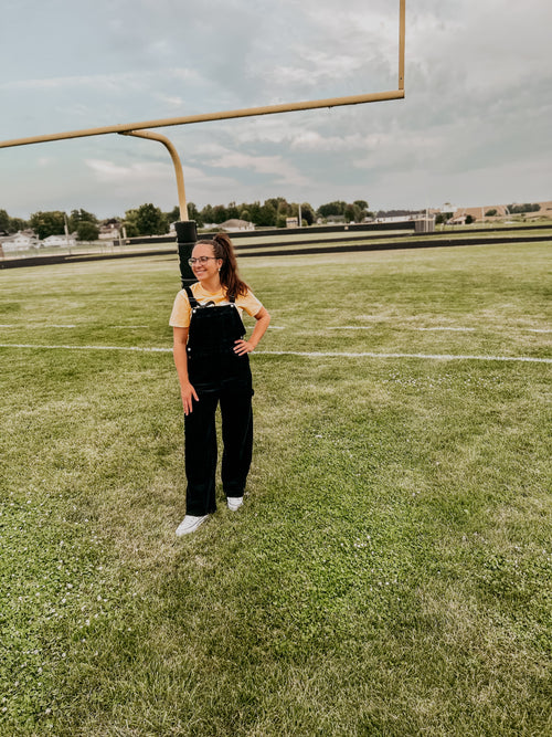 Black Corduroy Overalls