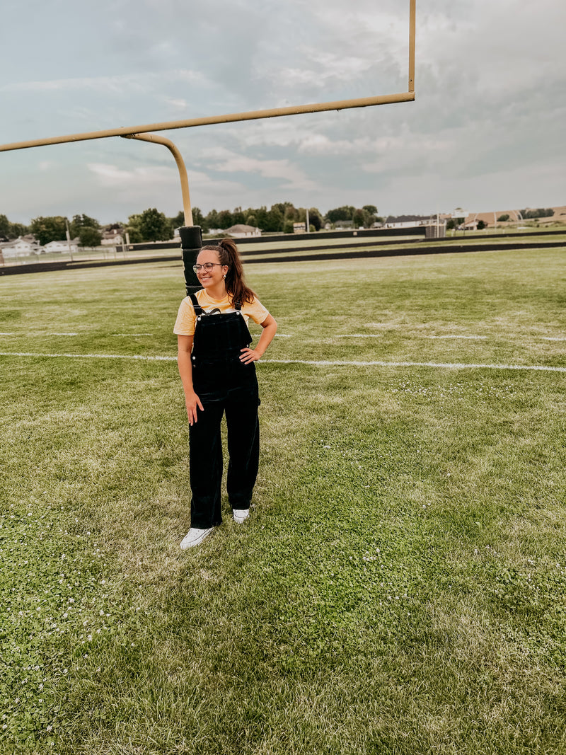 Black Corduroy Overalls