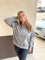 Washed Out Side Split Long Sleeve