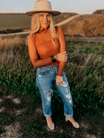 Anna Mesh Mock Neck Long Sleeve Bodysuit