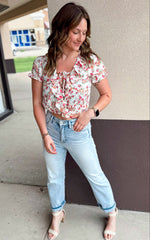 Sunshine Floral Cropped Blouse