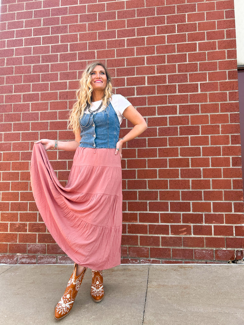 Lainey Button Down Stretch Halter Top