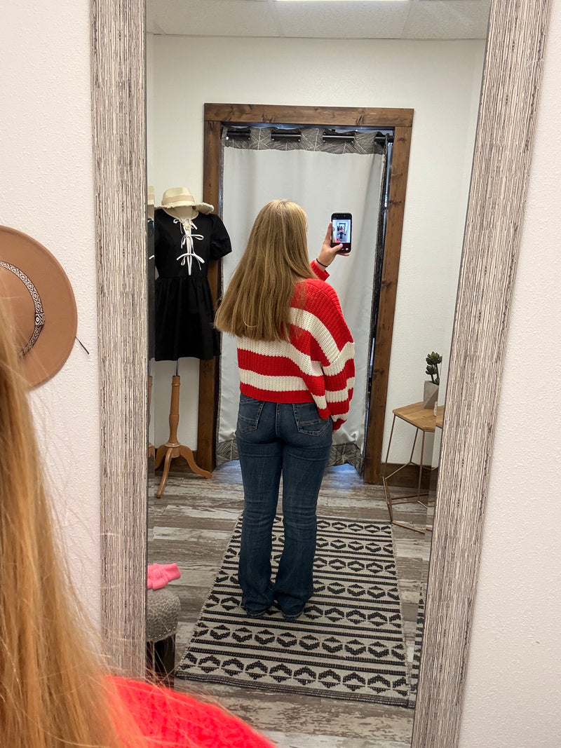 Seth Red Striped Cardigan
