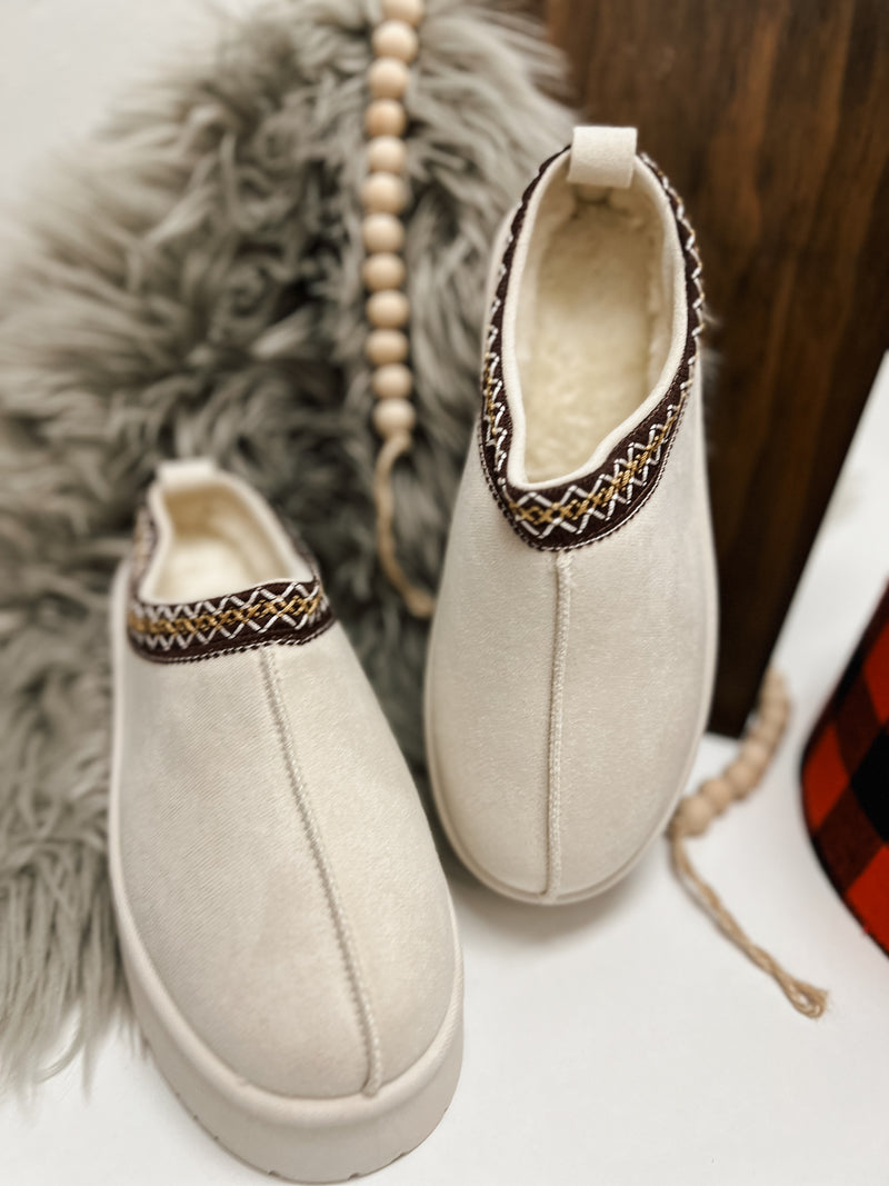 Faux Fur Platform Slippers