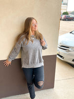Washed Out Side Split Long Sleeve