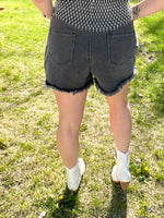 Livy Studded Denim Cut Off Shorts