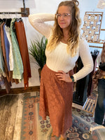 Burlwood Lace Midi Skirt