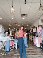 Amber Woven Pleated Wide Leg Pants