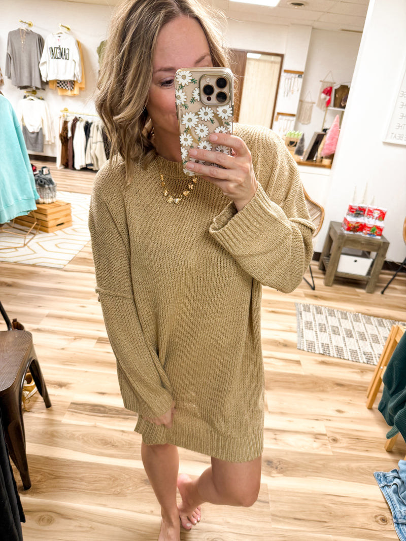 Sophia Oversized Sweater Dress Medium / Khaki