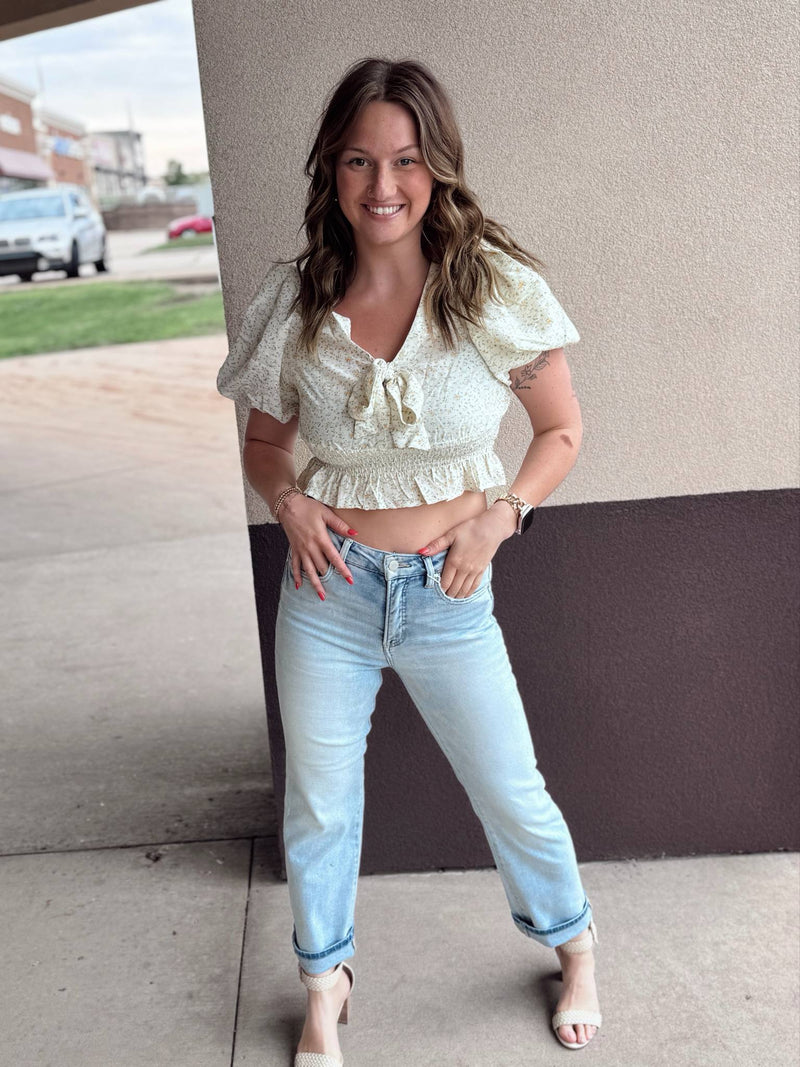 Floral Chiffon Crop Top