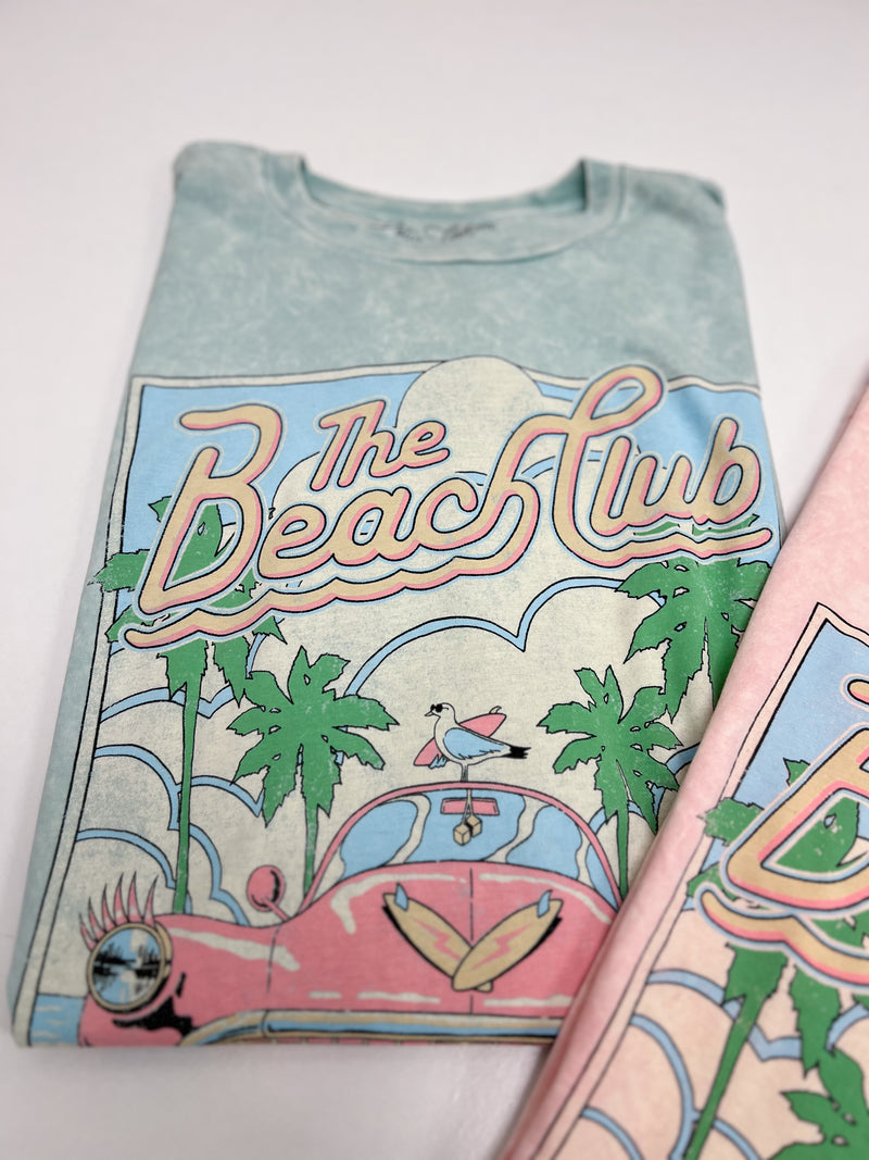 Beach club graphic tee in blue