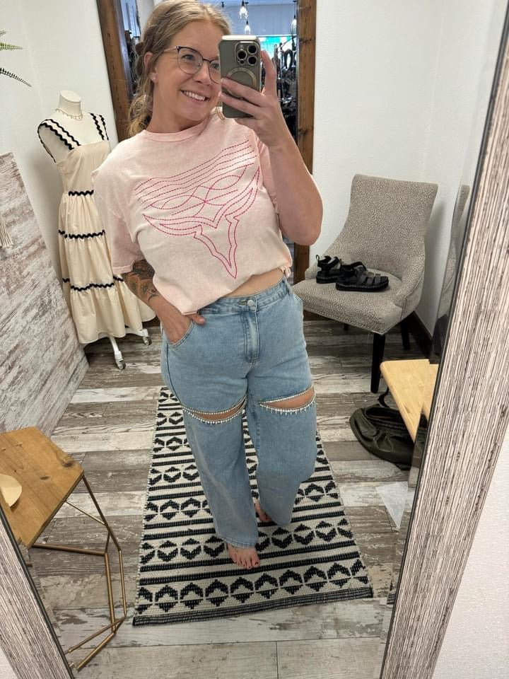 Western Boot Stitch Bull Tee