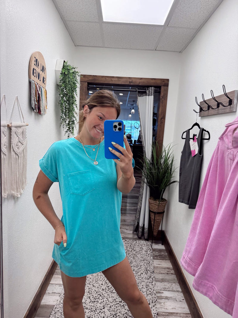 Whitney Acid Washed T-shirt Dress
