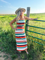 Sabrina Fitted Striped Maxi Skirt