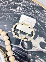 ivory bead hoop earring