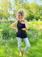 Ashley One Shoulder Peplum Top