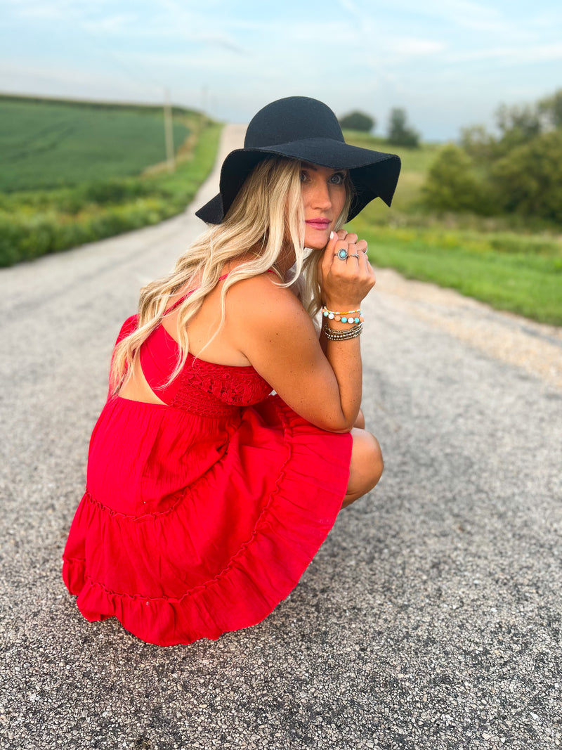 Lace Mini Skater Swing Dress