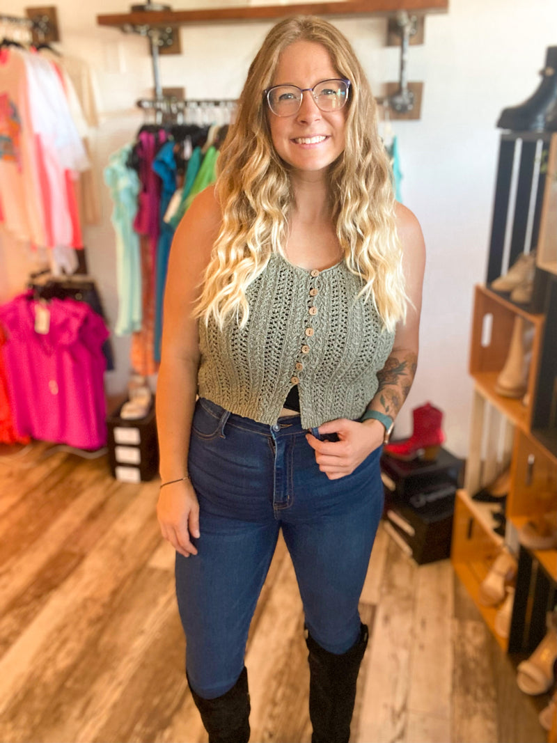 Button Down Knit Tank