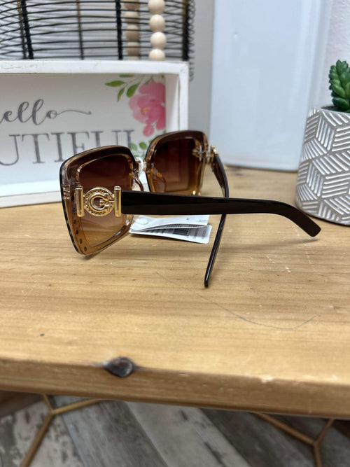 black rhinestone square sunglasses