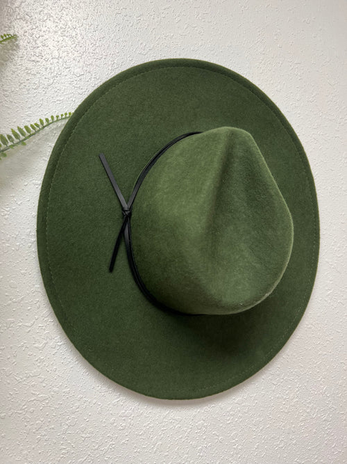 Wool Felt String Strap Fedora Hat