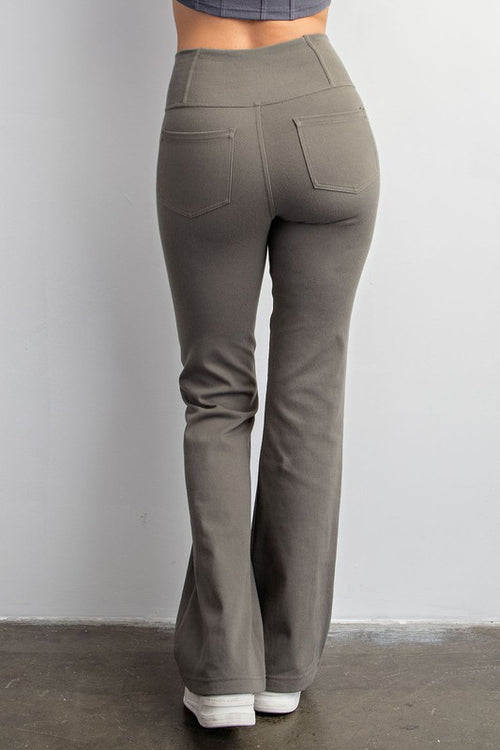 rae mode cross over waist flare leggings olive