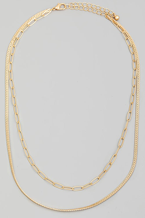 gold double layer necklace 
