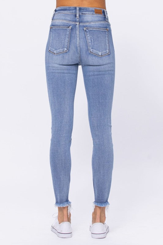 Hi-Rise Skinny Destroyed Buttonfly Jeans