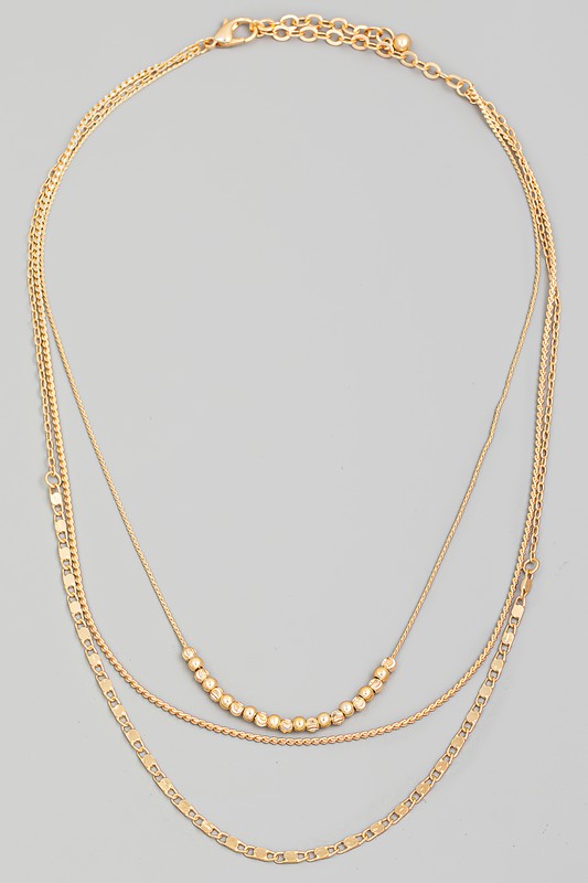 gold triple layer necklace 