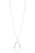 Metal Teardrop Pearl Necklace
