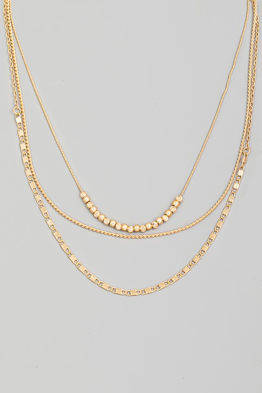 gold triple layer necklace 