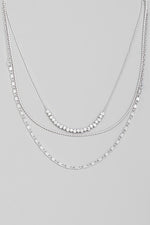 silver triple layer necklace 