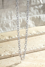 Metal Textured Link Necklace
