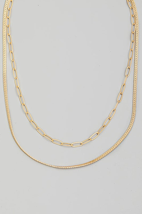 gold double layer necklace 