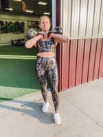 Snake Skin Foil Print Sports Bra