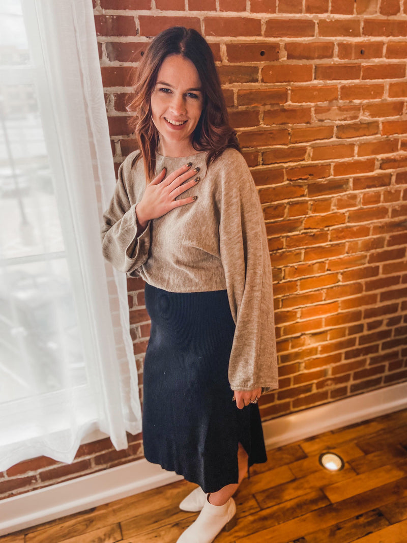 Sabrina Ribbed Sweater Midi Skirt