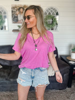 mauve boyfriend relaxed fit tee with v-neck