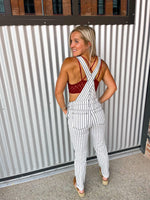 Stephanie Striped Boyfriend Overalls