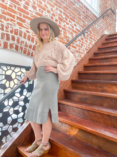 Sabrina Ribbed Sweater Midi Skirt