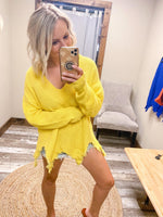 Maggie Distressed Raw Hem Sweater