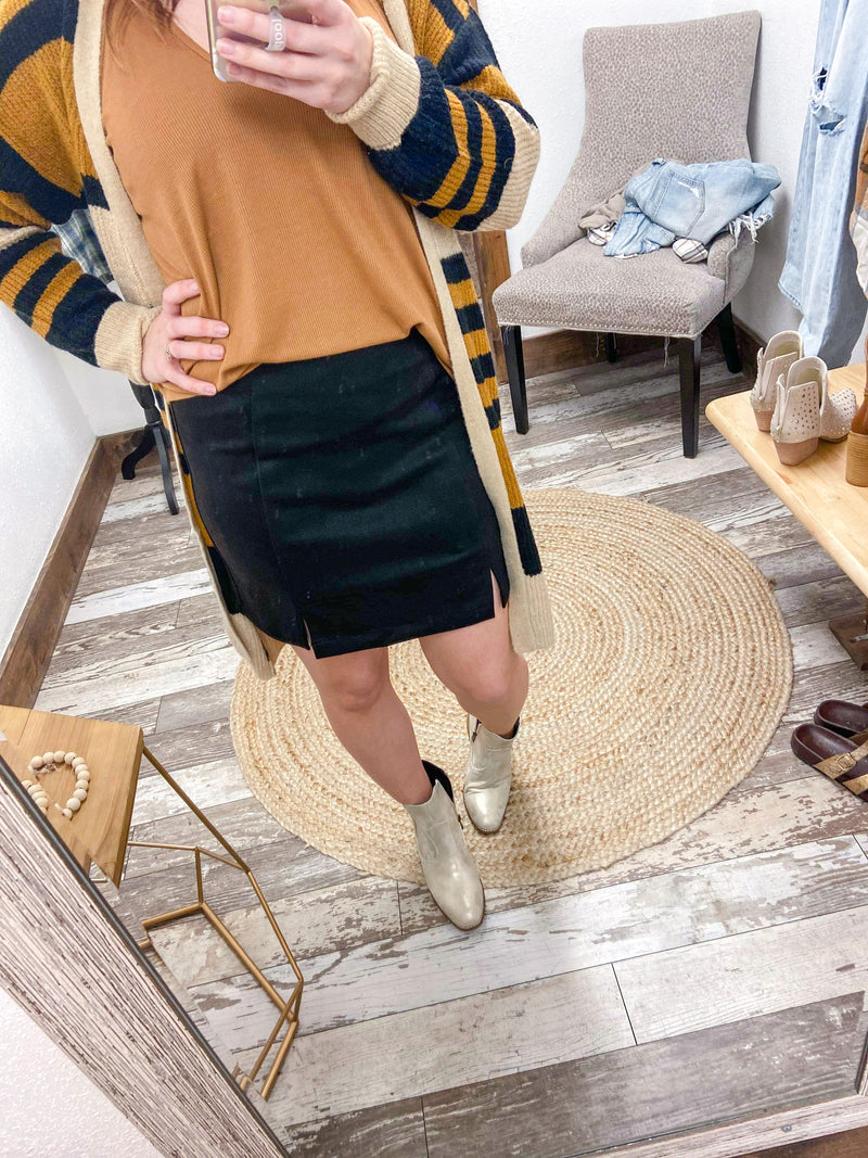 Gina Faux Suede Mini Skirt
