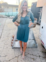 Sully Ruched Waist Long Sleeve Dress