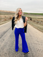 Royal Blue Woven Flared Pants